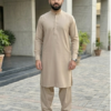 Beige 1 Zain Jee Premium Luxury Cotton – Unstitched Men's Suit
