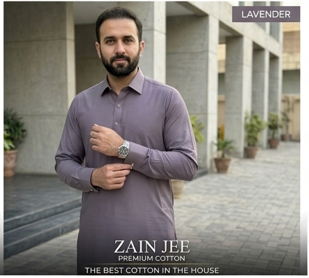 Lavender 1 Zain Jee Sumatra Premium Unstitched Cotton Fabric Men’s Suit