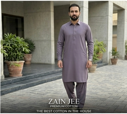 Lavender 2 Zain Jee Sumatra Premium Unstitched Cotton Fabric Men’s Suit