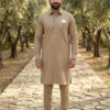 Premium Bege 1 Zain Jee Premium Luxury Cotton – Unstitched Men's Suit